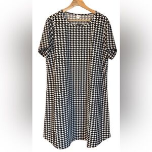 NWT Houndstooth Classic Black & White Dress XXL Plus